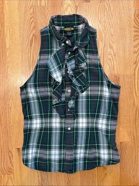 Rugby Ralph Lauren Ruffle-Front Sleeveless Shirt